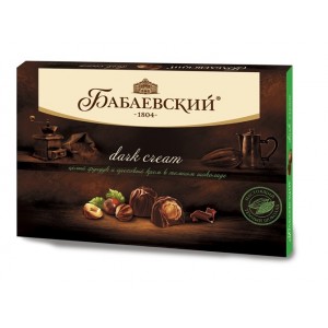 糖果“BABAEV»暗霜全榛子榛子奶油散裝黑巧克力
